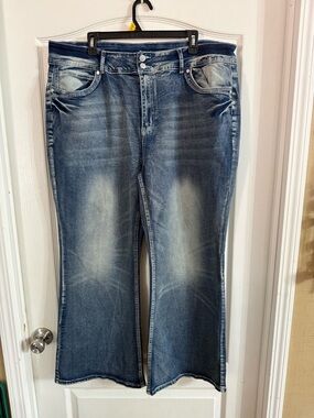 Unbranded Women’s Super Stretch Wide Leg Jean Sz 4X. AP-139